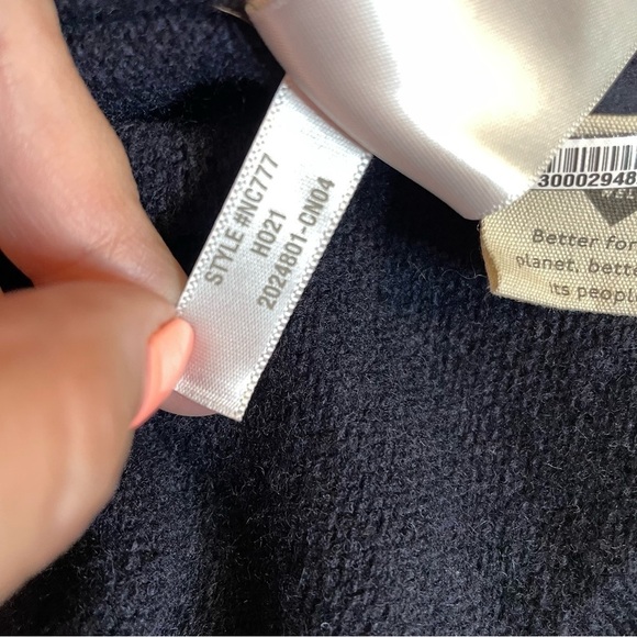 Madewell Resourced Cashmere Roll Neck Mini Sweater Dress Navy Blur Longline Sz M - Picture 7 of 8